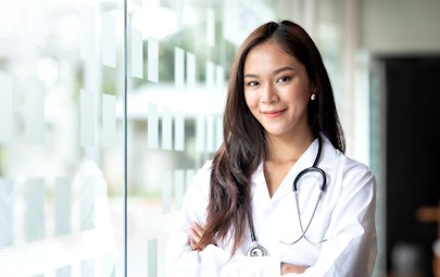 smiling female physician smiling female physician