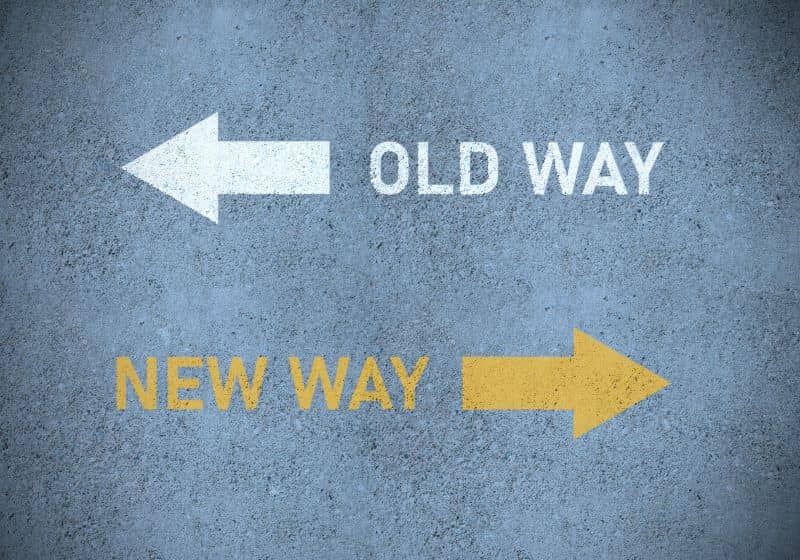 Old way or new way (in yellow) roadmaking Old way or new way (in yellow) roadmaking