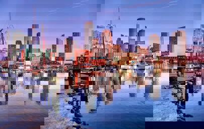 Boston skyline at dusk Boston skyline at dusk