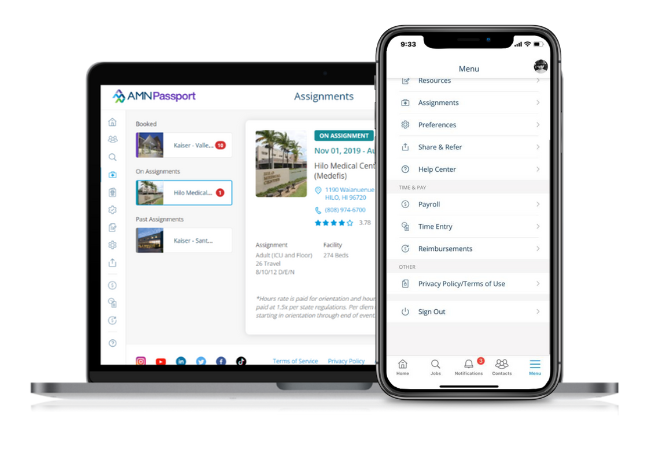 AMN Passport Mobile App & Web Portal AMN Passport Mobile App & Web Portal