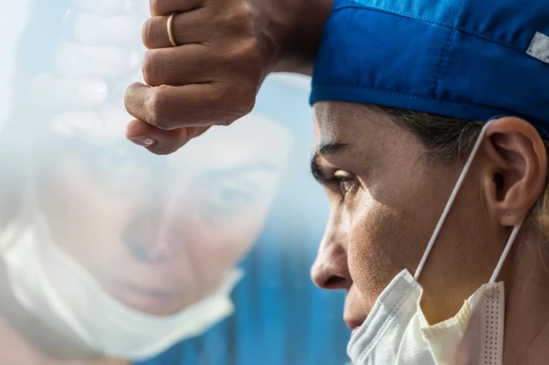 An emotional nurse reflecting An emotional nurse reflecting