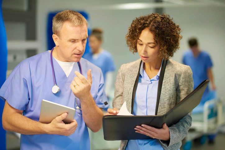 nurse speaking to a nurse supervisor nurse speaking to a nurse supervisor