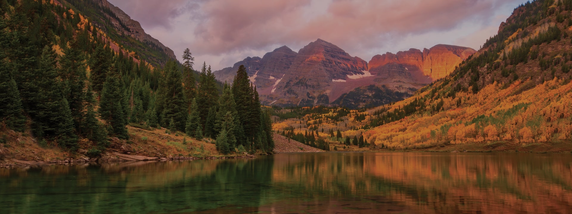 colorado mountains at dusk