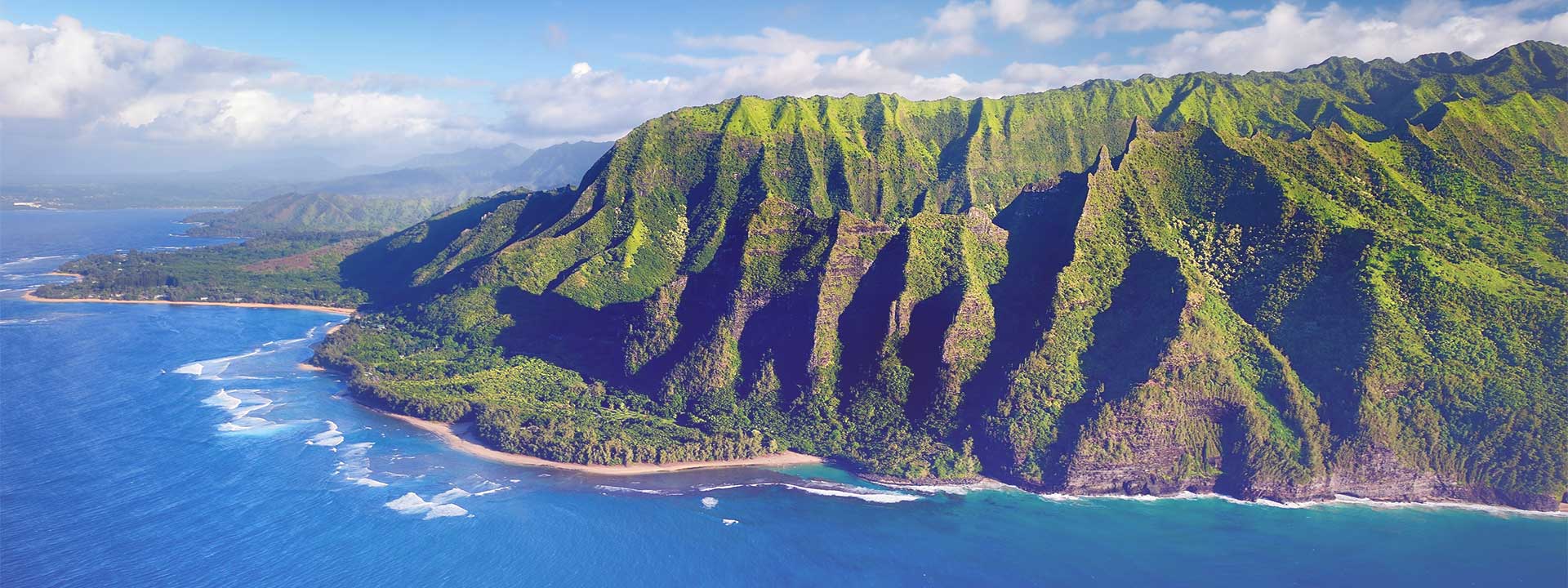 Hawaiian island of Kauai coast at sunset