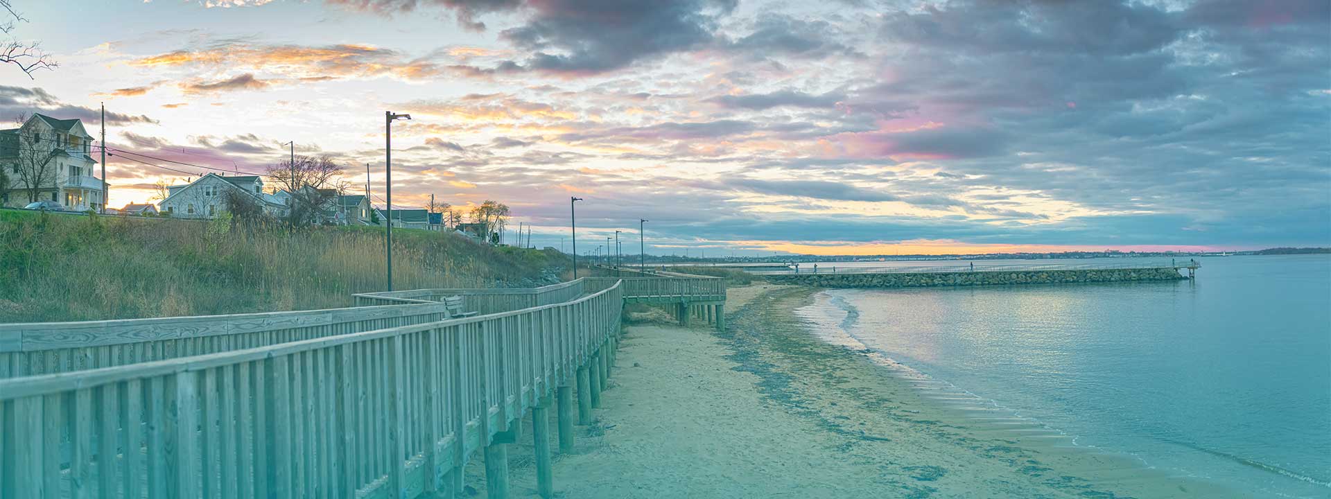 New Jersey beach at sunset