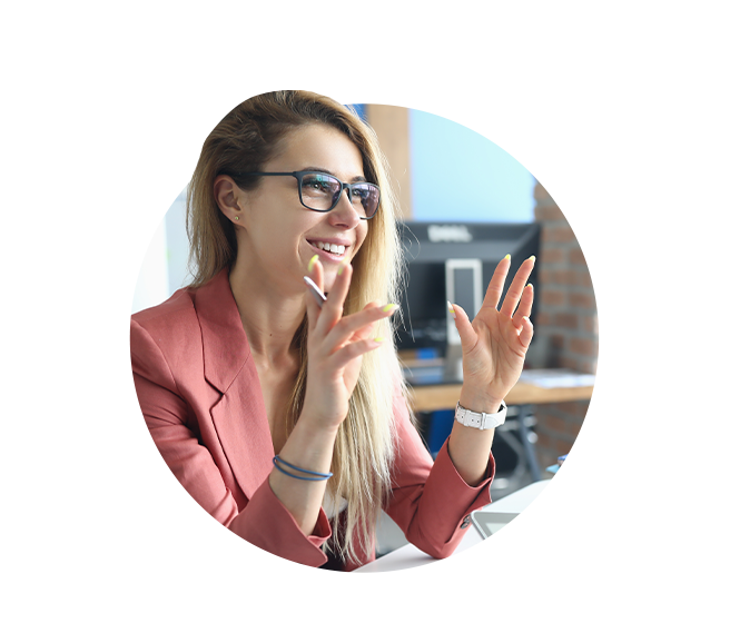 Business woman sitting at table Business woman sitting at table